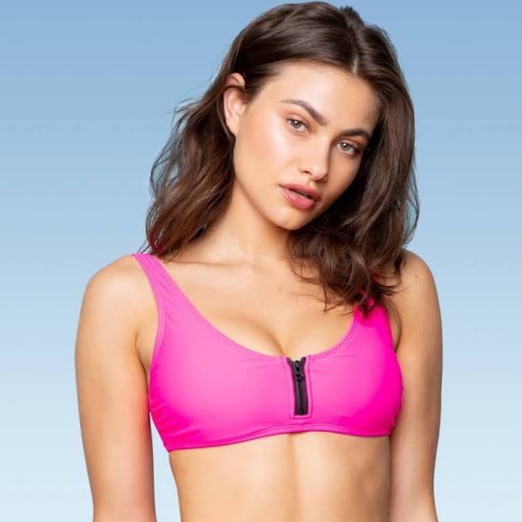 zipper bikini top
